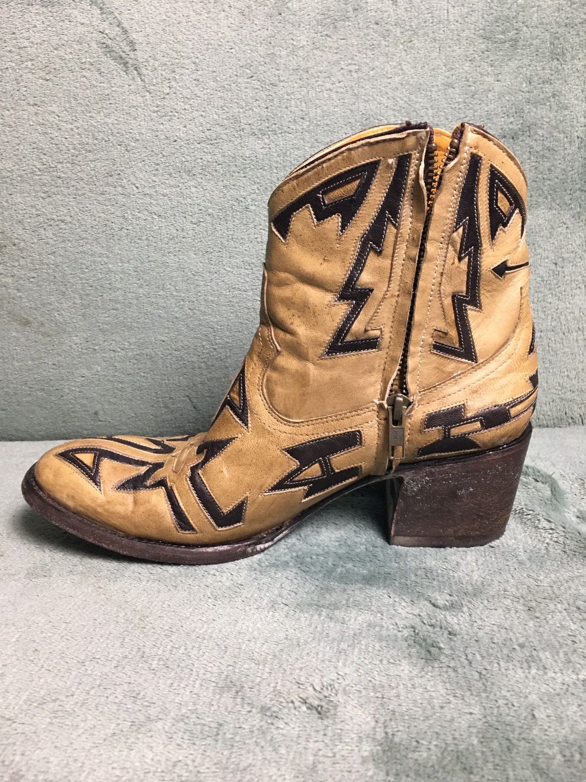 Handmade × Old Gringo Old Gringo Mexicana Brown Embroidered Ankle Boots EU38 US8 Size US 8 / IT 38 - 5 Thumbnail