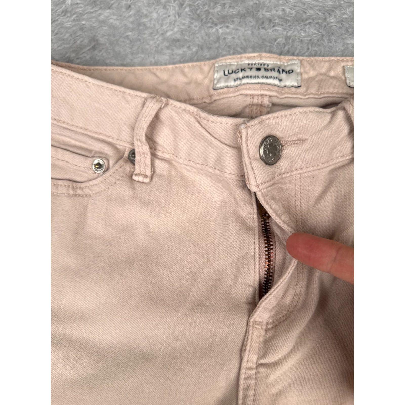Lucky Brand VINTAGE Lucky Brand Jeans Women Skinny Mid Rise 27x28 Pink Cotton Blend Fall Spring Summer Winter Size 27" / US 4 / IT 40 - 5 Thumbnail