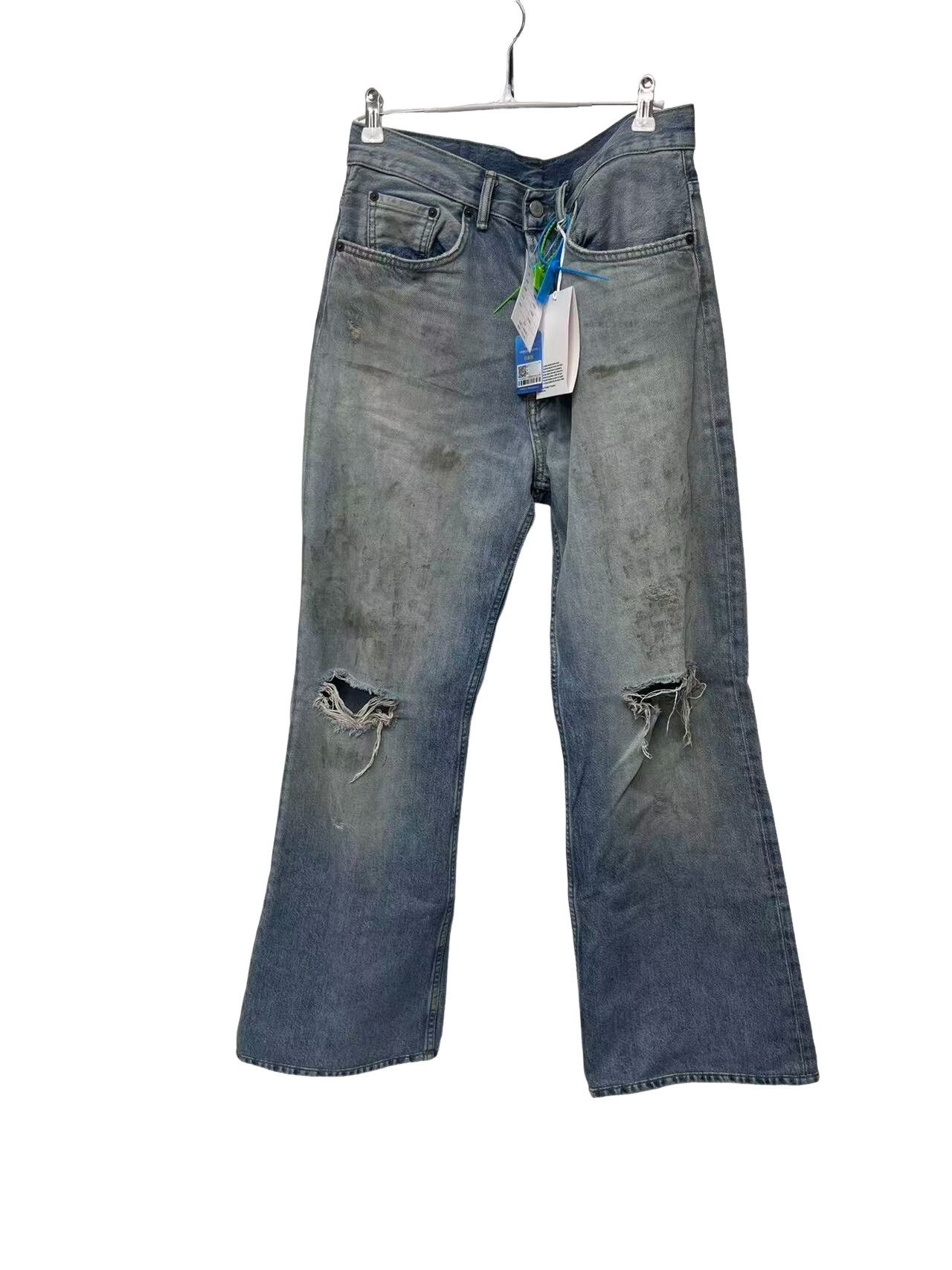 Acne Studios Acne Studios Dirty Distressed Wide Leg Jeans 29 Size US 29 - 1 Thumbnail