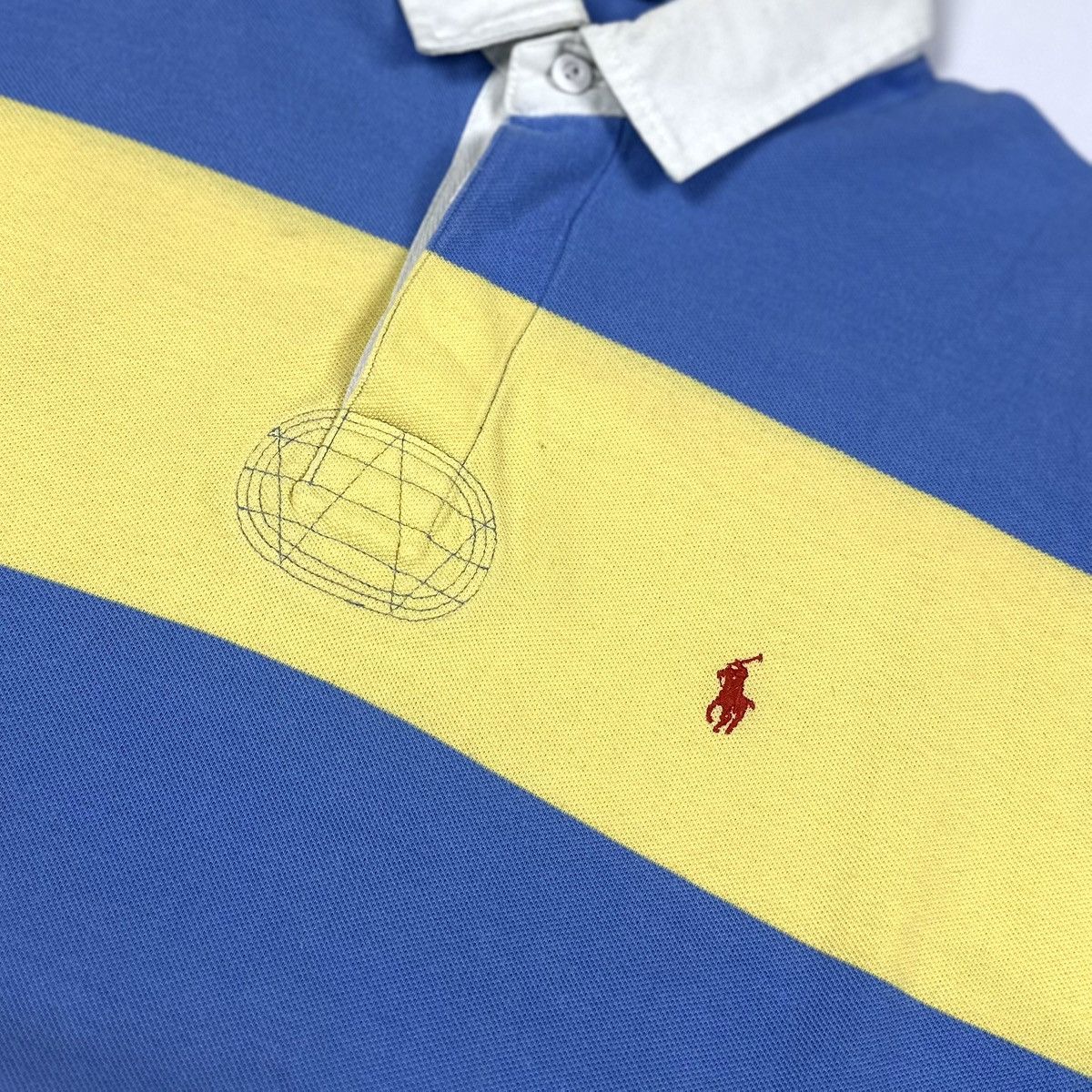 Polo Ralph Lauren × Rugby Ralph Lauren × Vintage Vintage Polo Ralph Lauren Blue/Yellow Cotton Rugby Shirt - L Size US L / EU 52-54 / 3 - 5 Thumbnail