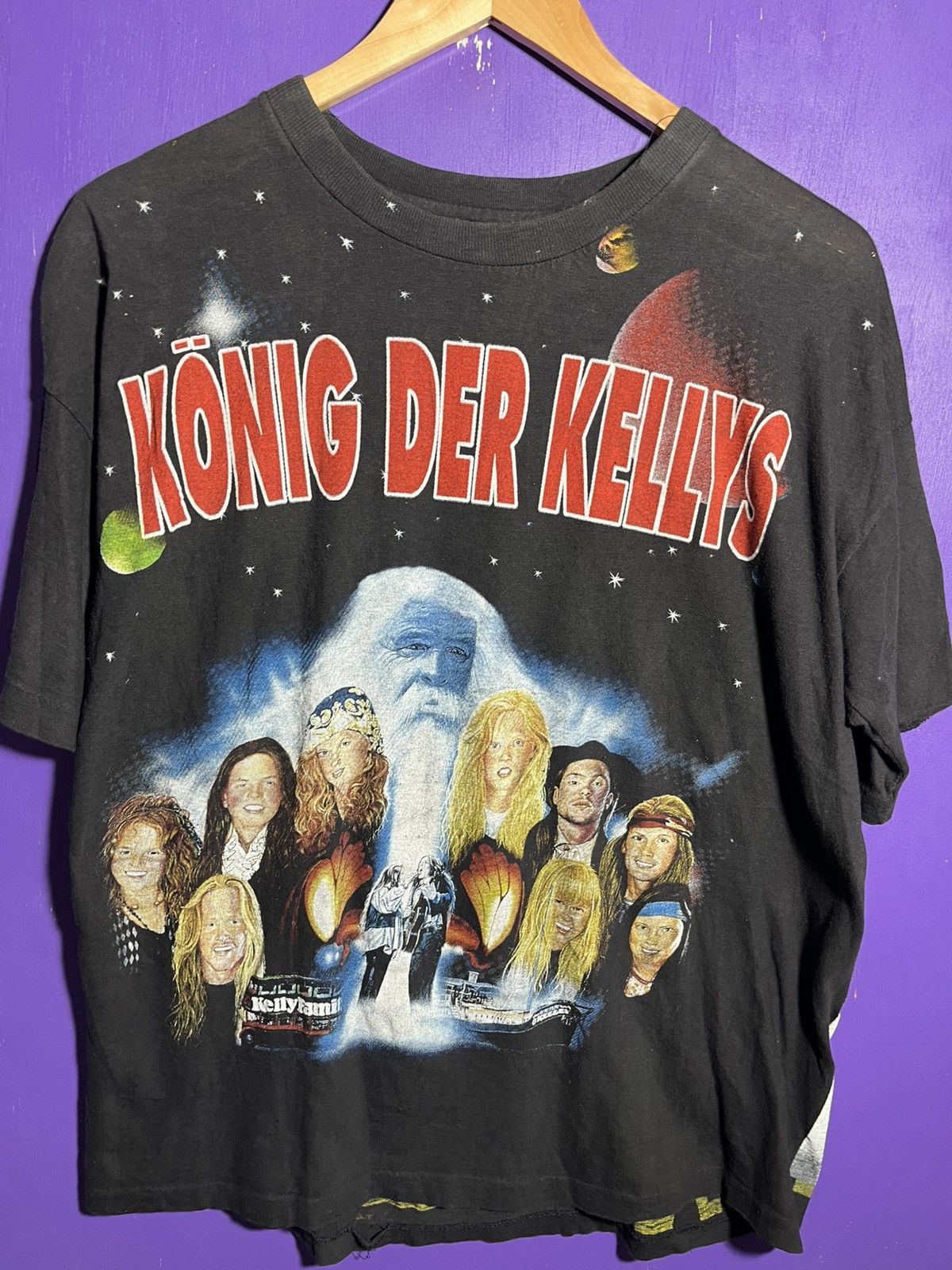 Rap Tees × Vintage Vintage 90s The Kelly family band Konig Der Kelly’s rap tee Size US L / EU 52-54 / 3 - 3 Thumbnail