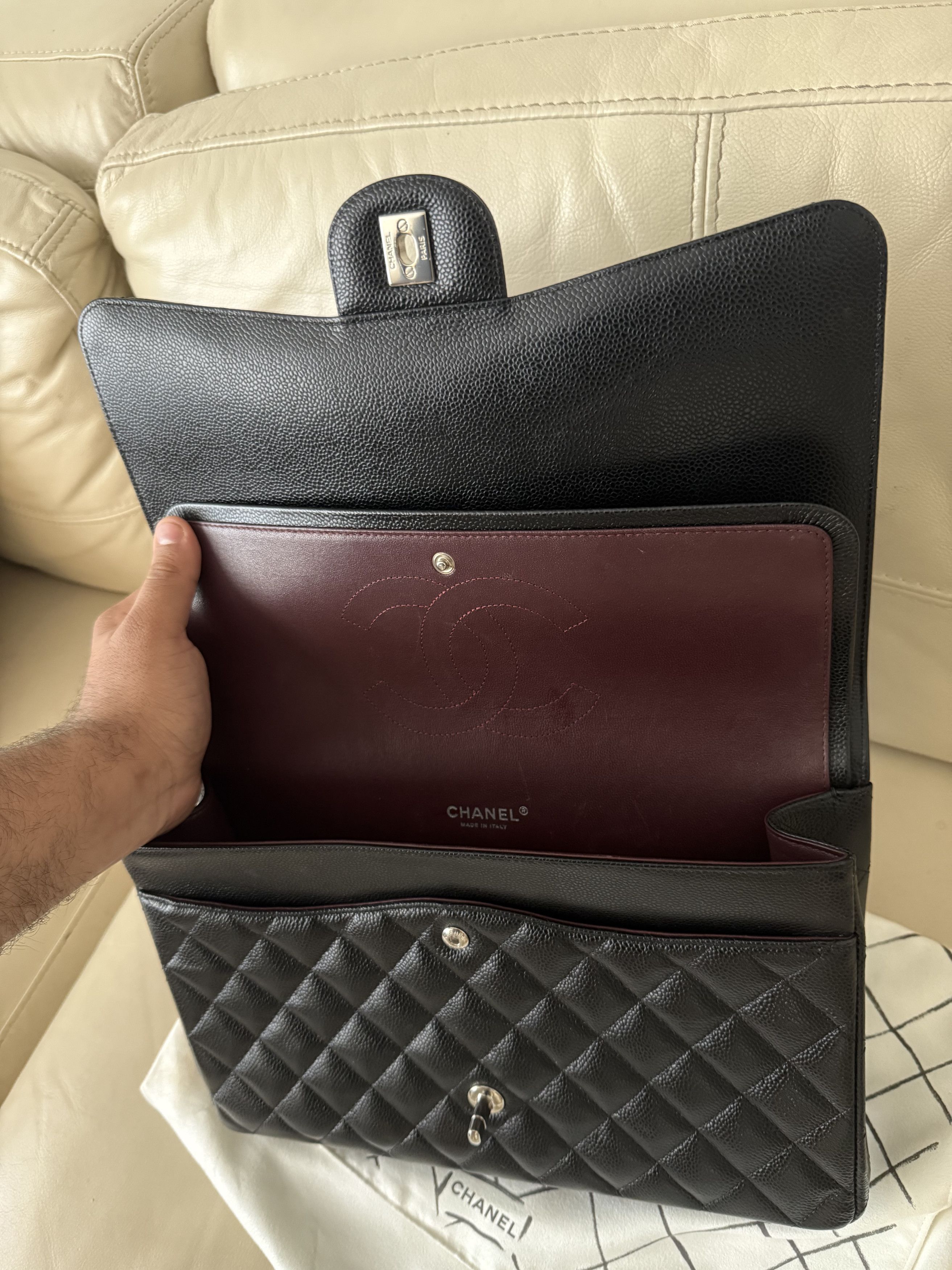 Chanel Chanel Classic Maxi Flap Bag Caviar Leather Size ONE SIZE - 5 Thumbnail