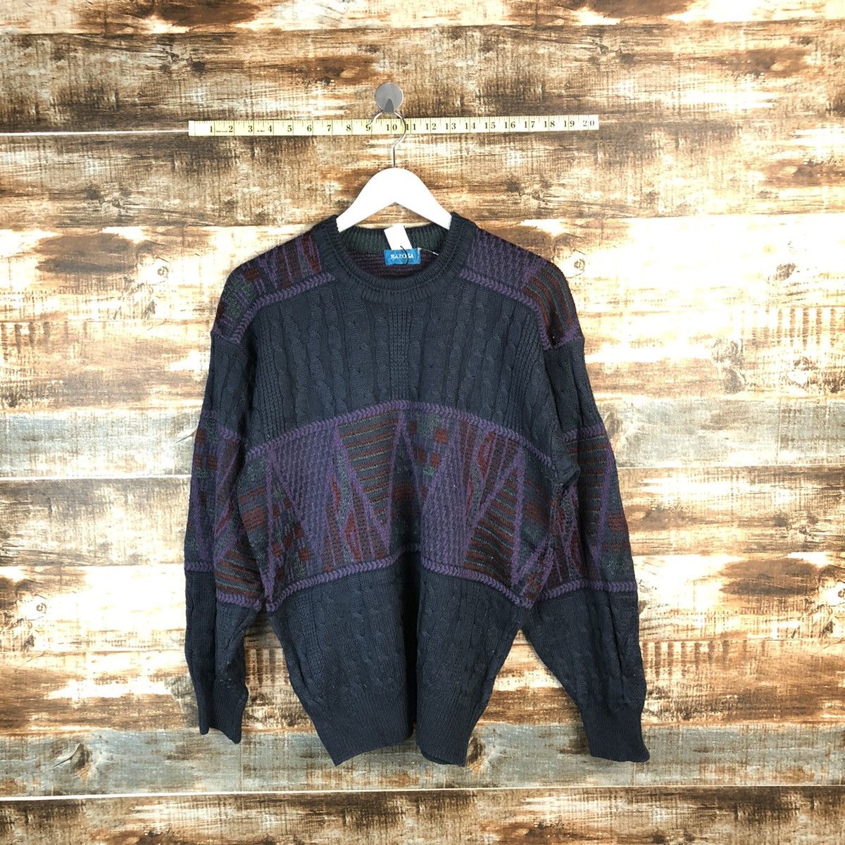 Vintage Rasoza art vintage japan Purple Knitwear #A1801 Size US M / EU 48-50 / 2 - 1 Thumbnail