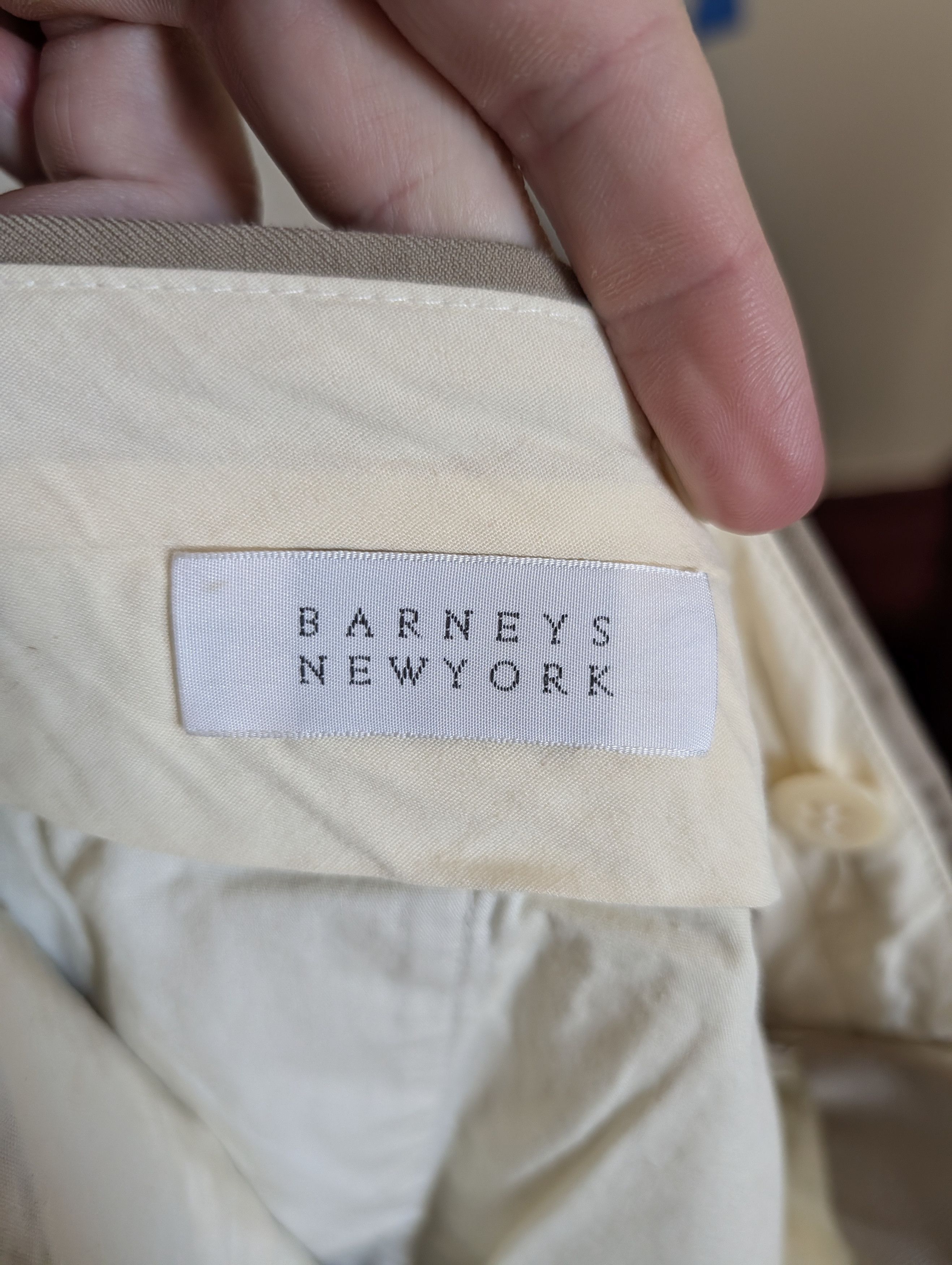 Barneys New York Vintage beige wool twill trousers / dress pants Size US 38 / EU 54 - 11 Thumbnail
