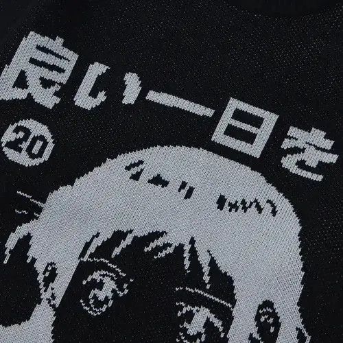 Aran Isles Knitwear × Japanese Brand × Vintage Knitted Sweater Grunge Cartoon Anime Pullover harajuku style Size US L / EU 52-54 / 3 - 3 Thumbnail