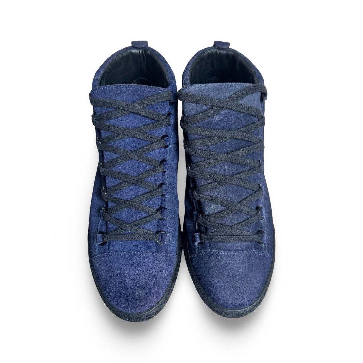 Balenciaga balenciaga dark blue suede arena hightops Size US 12 / EU 45 - 4 Thumbnail