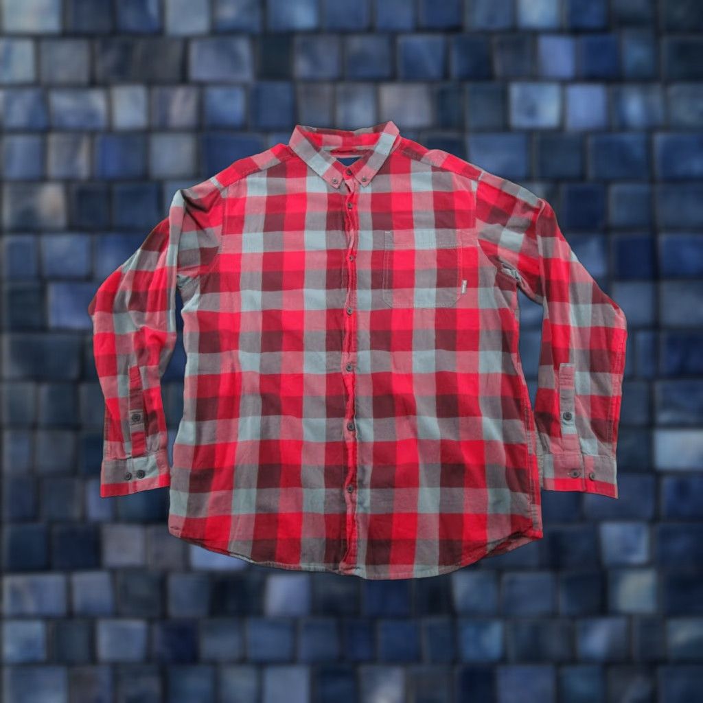 Vintage Columbia Shirt Mens XL Red Black Plaid 100% Cotton Out and Back II Button-Up Flannel - Casual, Button, Long Sleeve, Regular Fit, Vintage No Size US XL / EU 56 / 4 - 1 Thumbnail