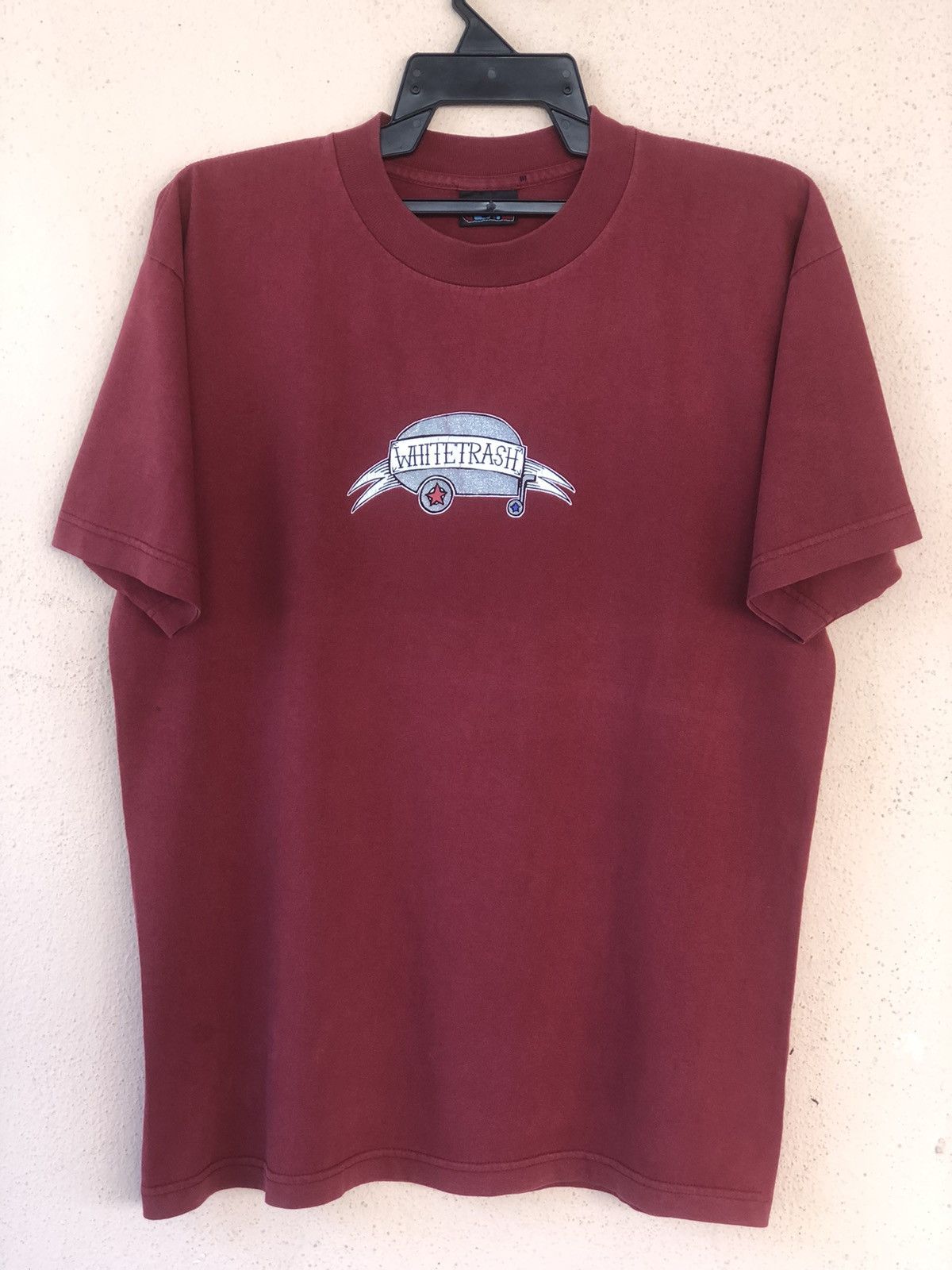 image of Very Vintage 90's Dogpile Whitetrash Skate Tee in Maroon, Men's (Size Large)
