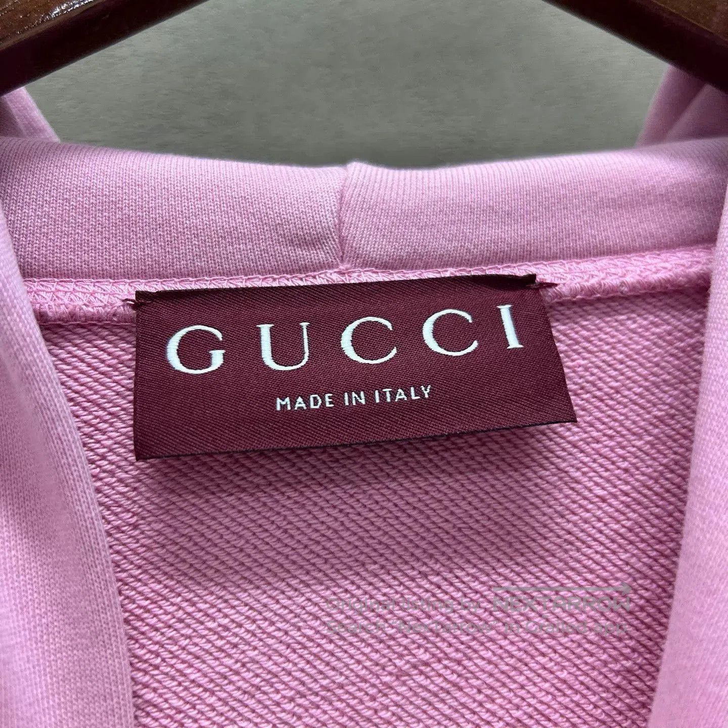 Gucci Pink Hoodie with Embroidered Logo, Size M. Size US M / EU 48-50 / 2 - 3 Thumbnail