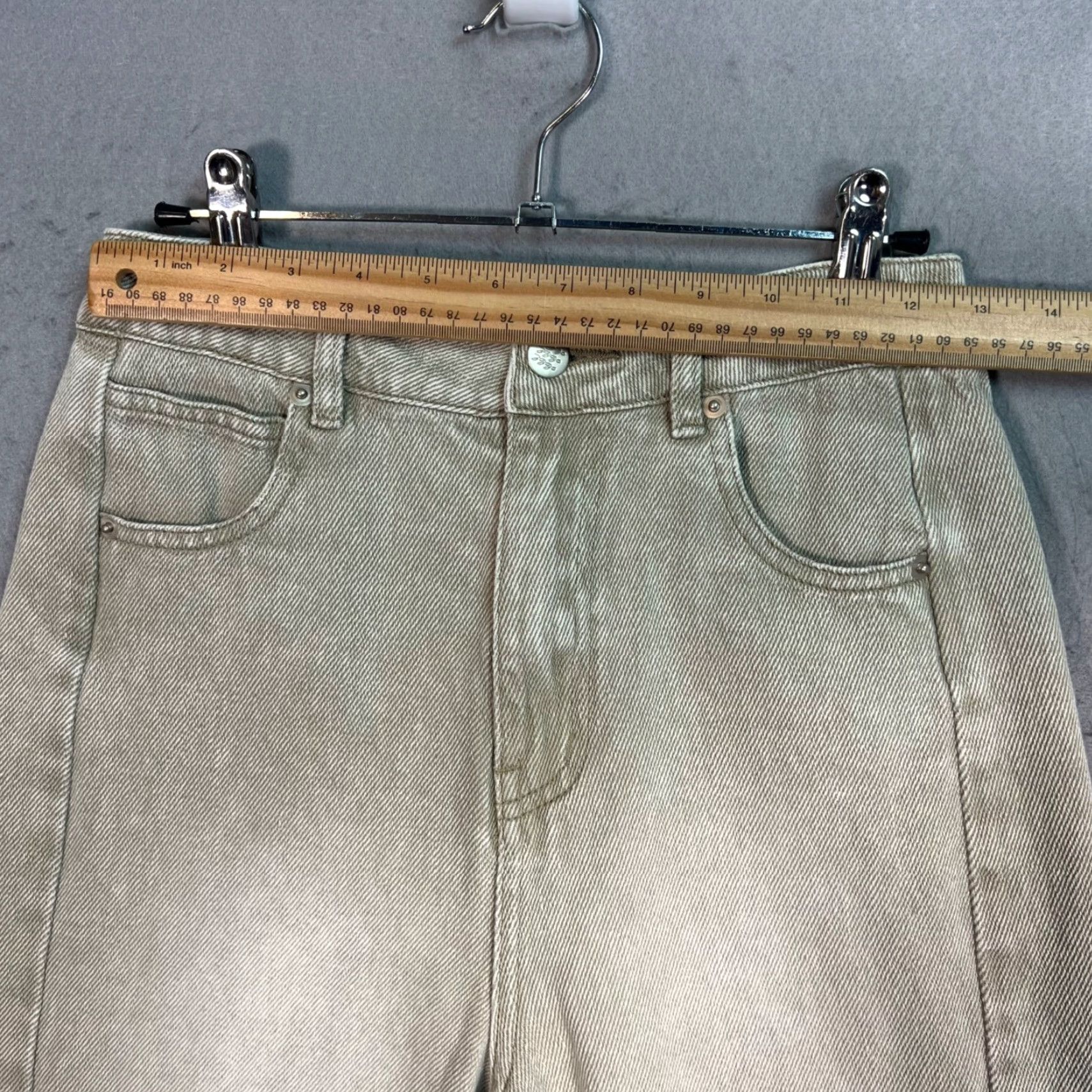 Denime VINTAGE Pazzo Womens Medium Wide-Leg Khaki Denim Jeans 100% Cotton Casual High-Rise Size 32" / US 10 / IT 46 - 6 Thumbnail