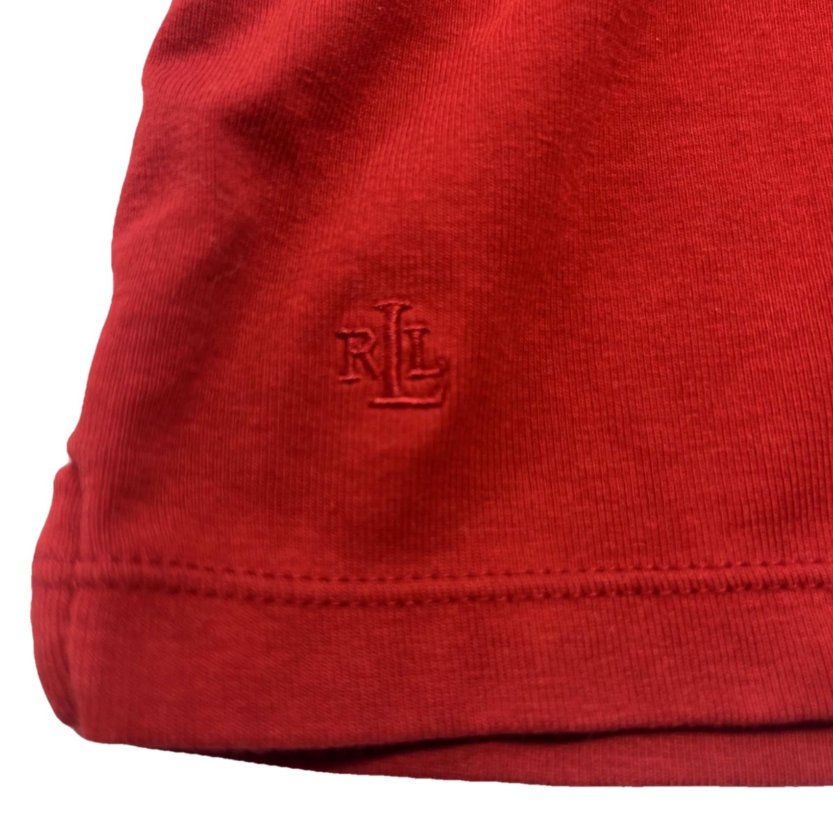 Ralph Lauren Lauren Ralph Lauren Womens XL Red Long Sleeve Crewneck Cotton Knit Top Logo Shirt Size XL / US 12-14 / IT 48-50 - 4 Thumbnail