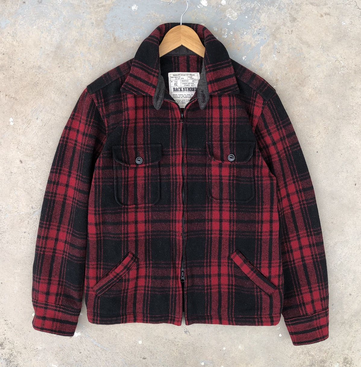 Japanese Brand Back Number Wool Jacket Red Plaid Tartan Jacket Size US L / EU 52-54 / 3 - 5 Thumbnail