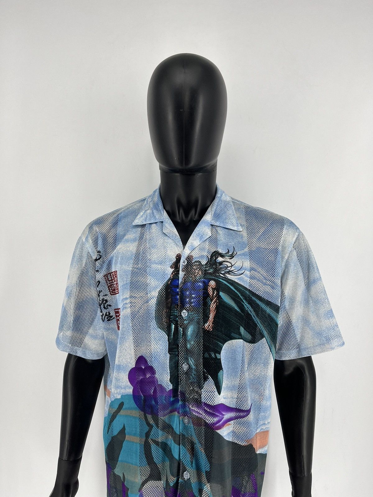 Japanese Brand Vintage Japanese Style Short Sleeve Mesh Shirt Streetwear Size US L / EU 52-54 / 3 - 1 Thumbnail
