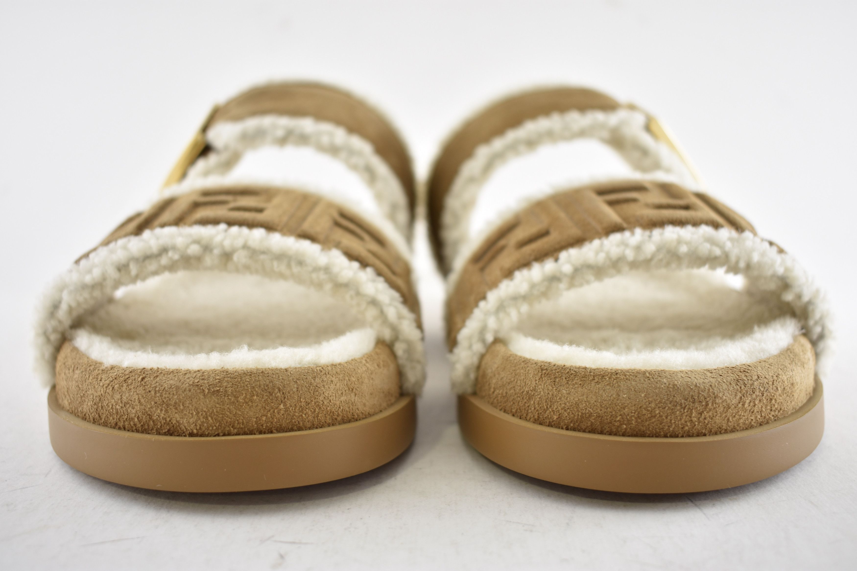 Fendi Fendi Feel Slide Shearling Fur Logo FF Mule Flat Sandal 37 Size US 7 / IT 37 - 11 Thumbnail