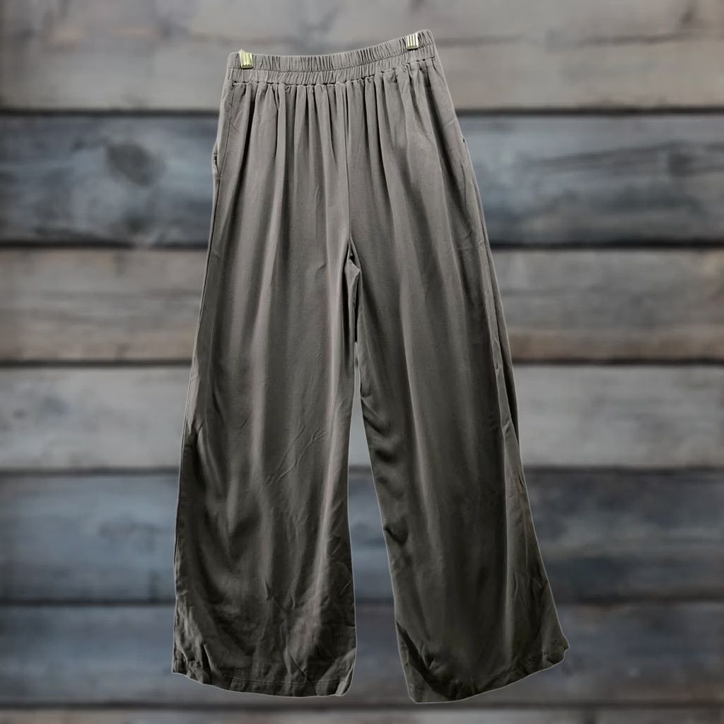 Asos VINTAGE? No — ASOS High Rise Wide Leg Pants Womens 0 Gray Rayon Pleated Front Pull On Pants Size 25" / US 0 / IT 36 - 1 Thumbnail