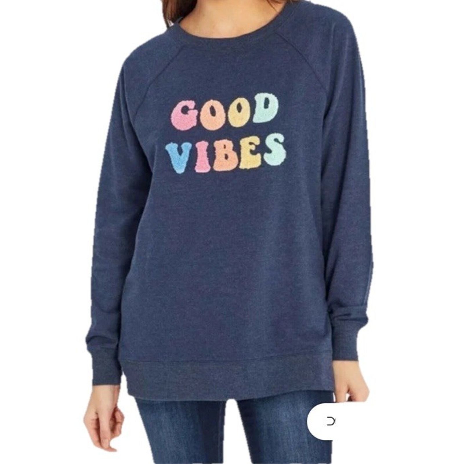 Wildfox Wildfox Blue Good Vibes Graphic Pullover Sweatshirt Medium Size M / US 6-8 / IT 42-44 - 1 Thumbnail