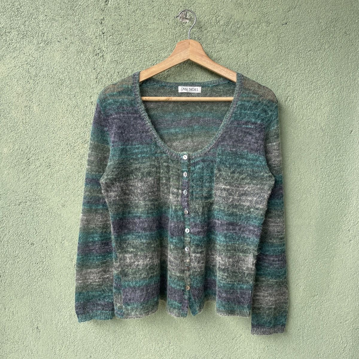 Vintage Vintage Mohair Jan Noel Shag Shaggy Cardigan Knitwear Size US S / EU 44-46 / 1 - 1 Thumbnail