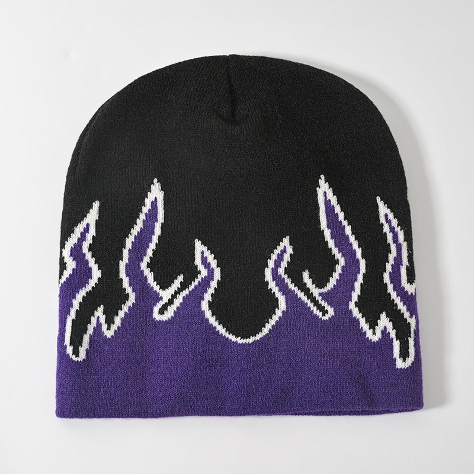 Japanese Brand Flame Graphic Beanie Hat Size ONE SIZE - 3 Thumbnail