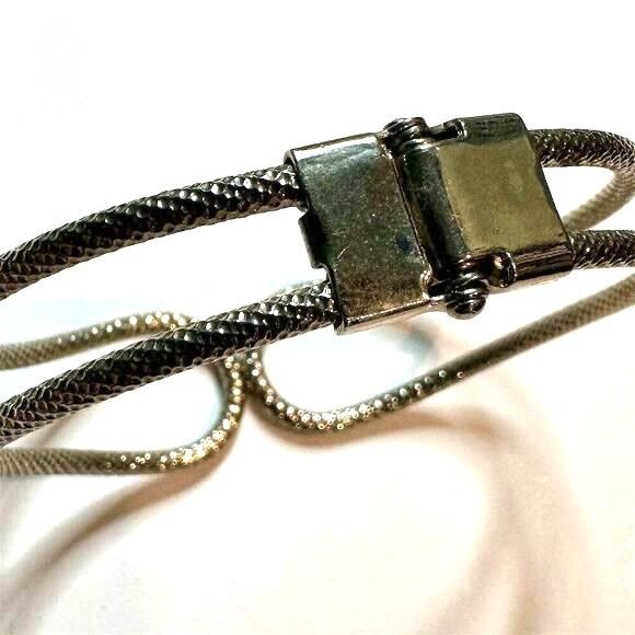Other Silver-Tone Double Strand Metal Bracelet With Secure Clasp & Size ONE SIZE - 4 Thumbnail