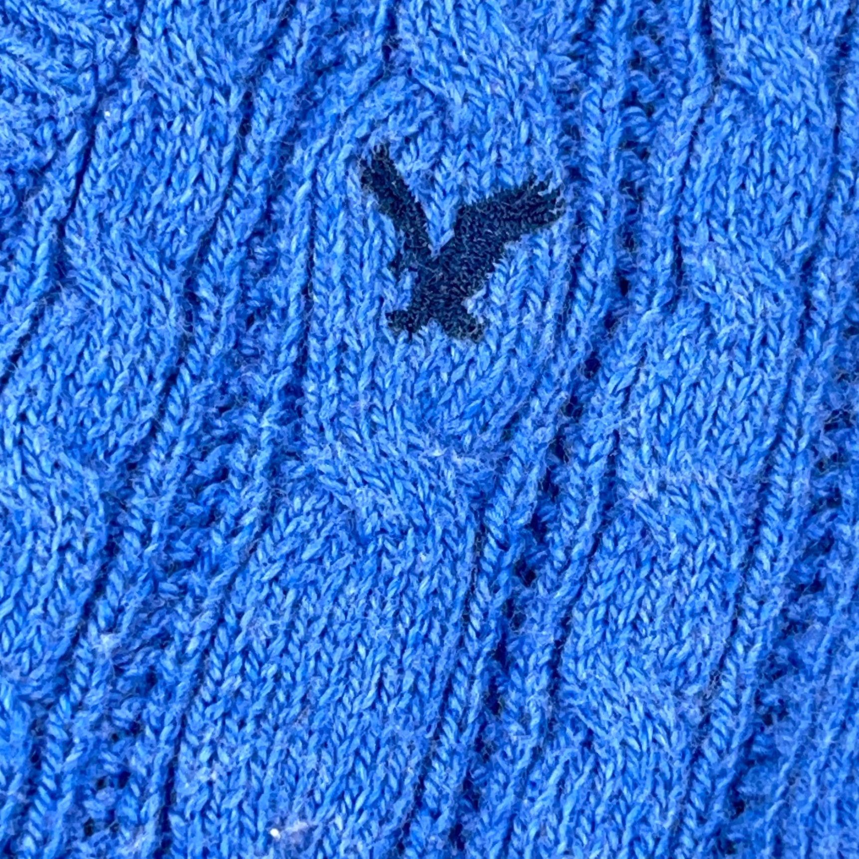 American Eagle Outfitters VINTAGE American Eagle Sweater Women XL Blue Cable-Knit V-Neck Pullover All Seasons Y2K Womens Size XL / US 12-14 / IT 48-50 - 3 Thumbnail