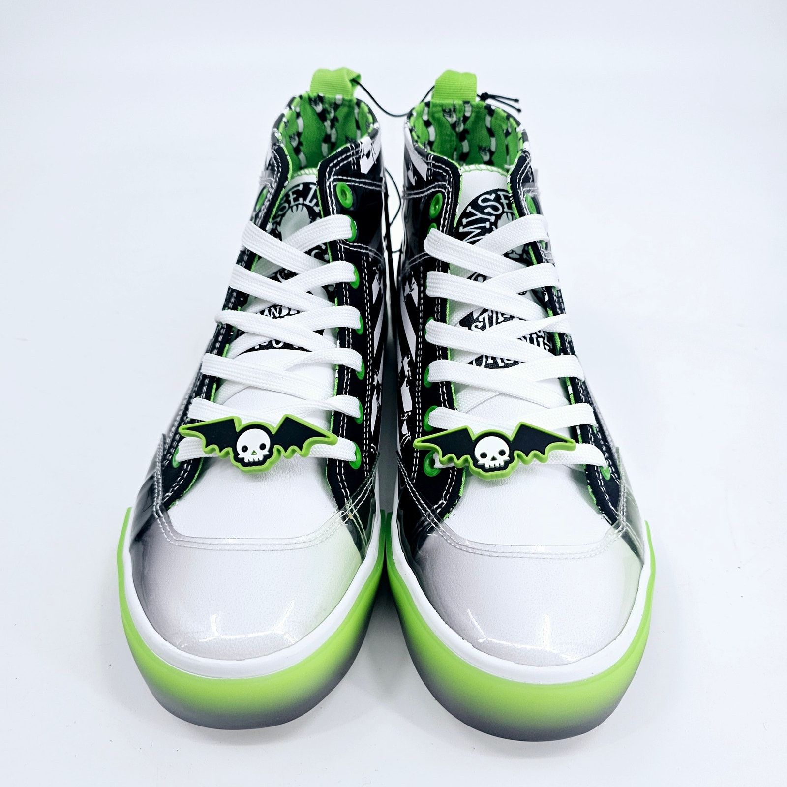 Warner Bros BEETLEJUICE Green Black White Striped High Top Sneaker 7.5 Size US 7.5 / IT 37.5 - 2 Thumbnail