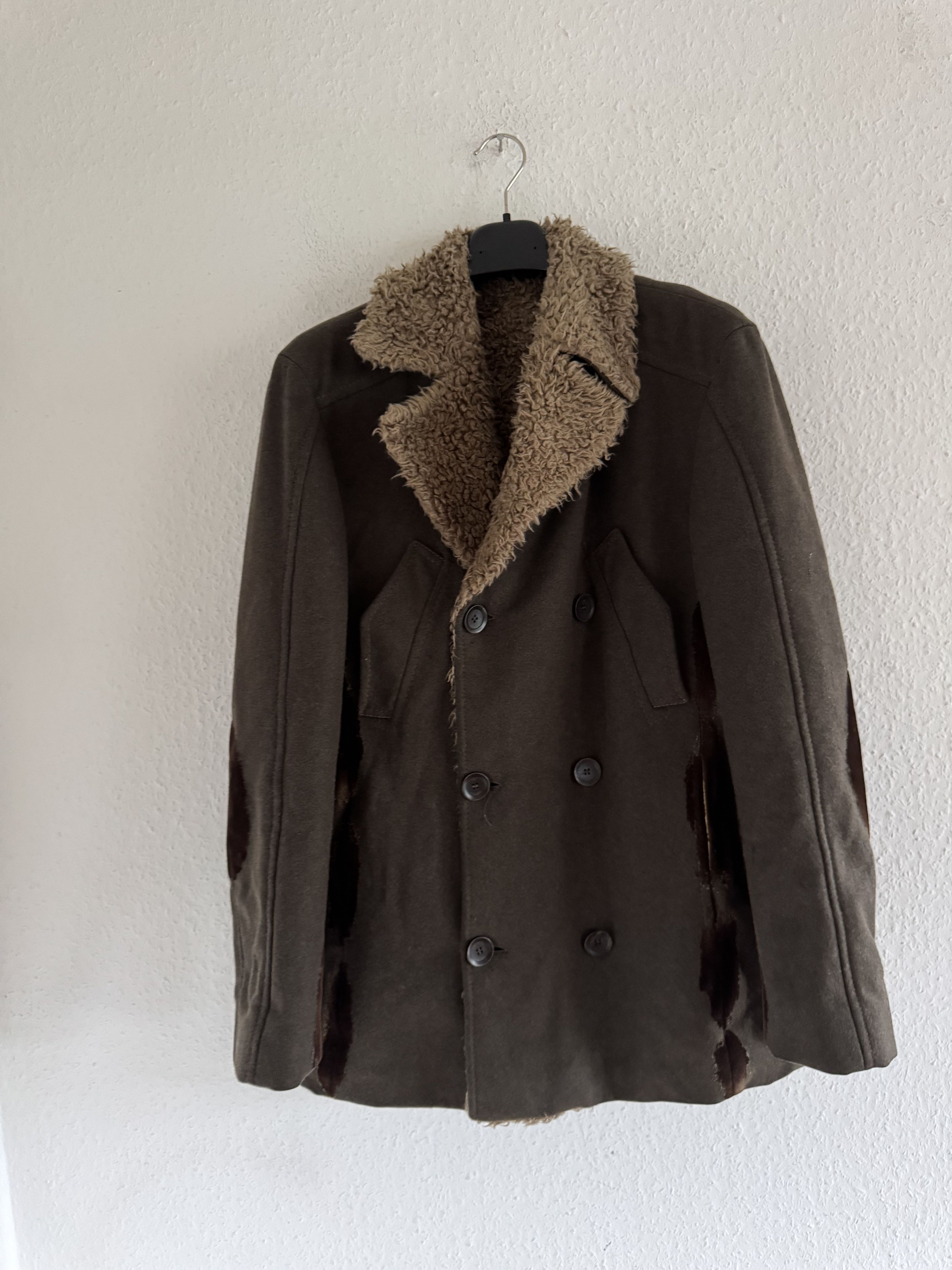 Just Cavalli Decorated Faux Fur Patch Wool Coat Size US XL / EU 56 / 4 - 1 Thumbnail