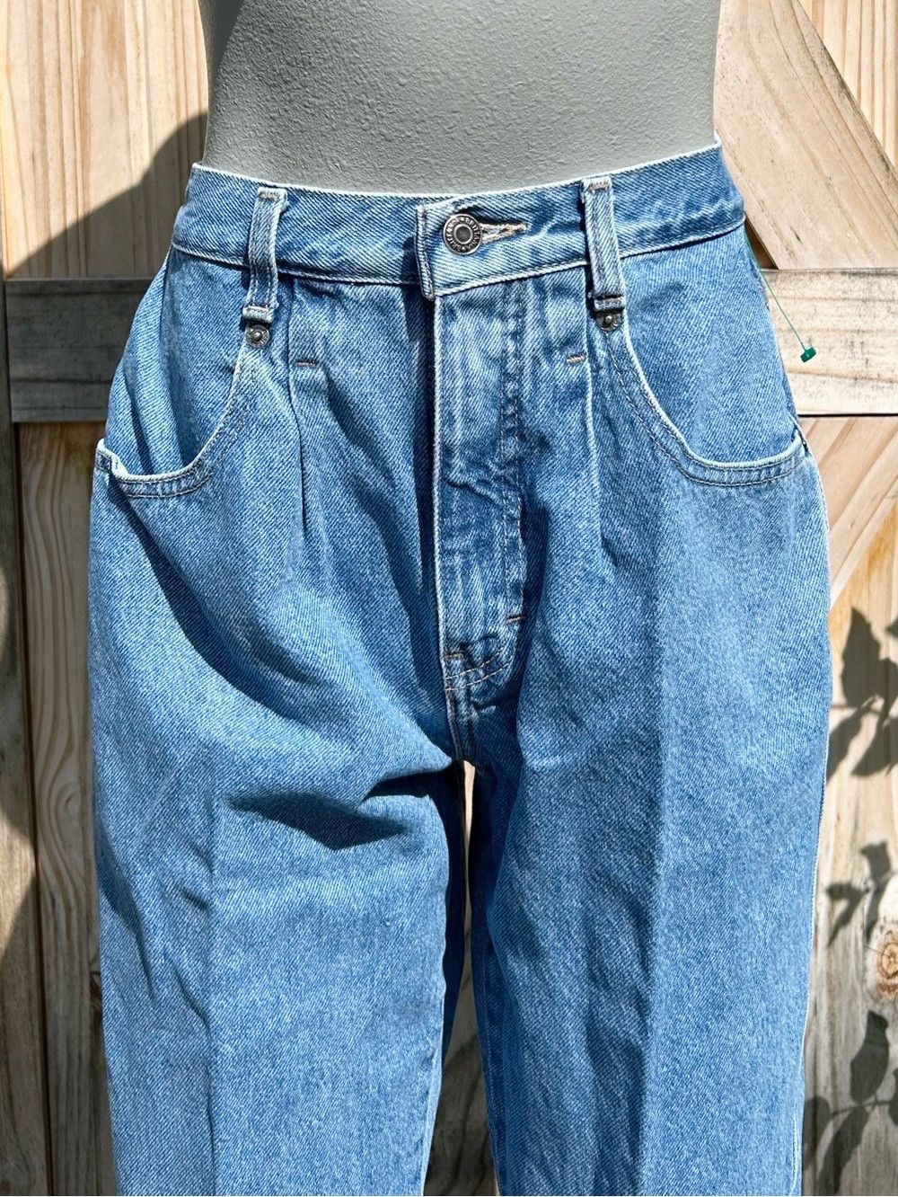Other Vintage 90s Brittania High Waist Taper Pleated Baggy Jeans Size 28" / US 6 / IT 42 - 2 Thumbnail