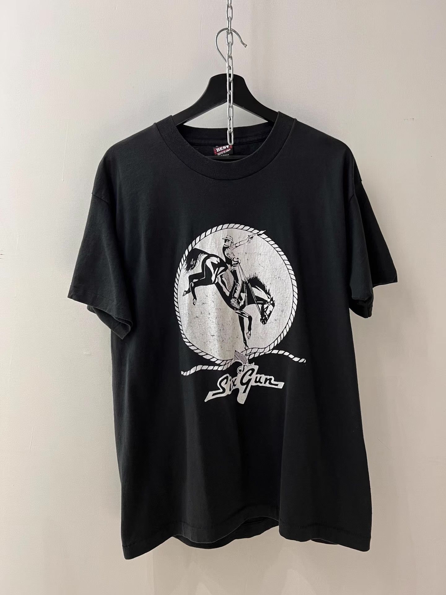 Vintage Vintage Cowboy Denim Short Sleeve T‑shirt Q13 Size US L / EU 52-54 / 3 - 4 Thumbnail