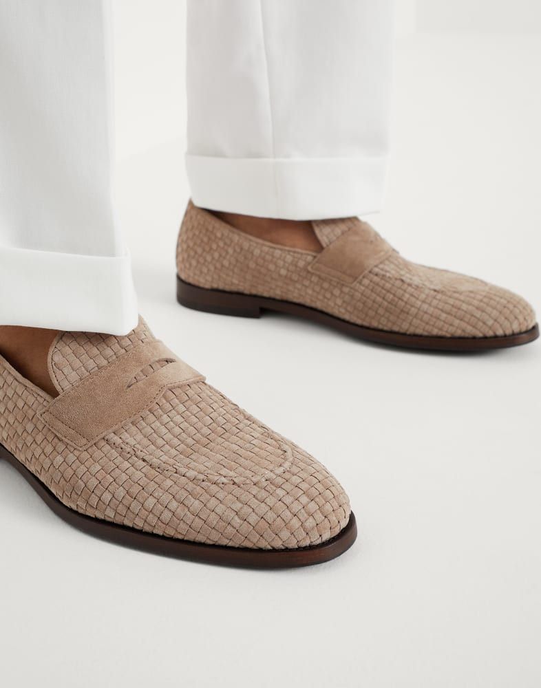 Brunello Cucinelli o1w1db10725 Pair Of Loafers in Beige Size US 12 / EU 45 - 5 Thumbnail