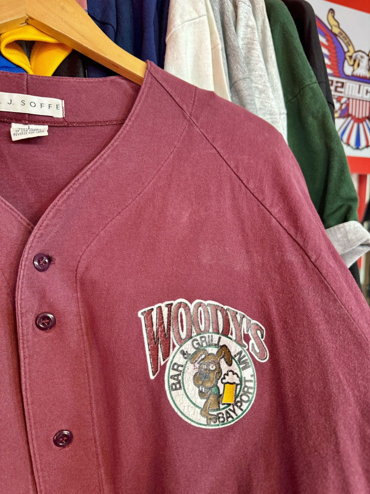 Vintage 90’s Vintage Woody’s Bar Soffe Baseball Jersey Made In USA Size US L / EU 52-54 / 3 - 4 Thumbnail