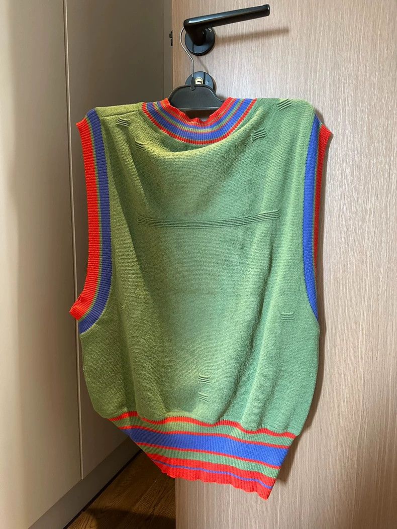 Kiko Kostadinov kiko kostadinovGreen multi-color knitted pullover vest 2503 Size US S / EU 44-46 / 1 - 5 Thumbnail