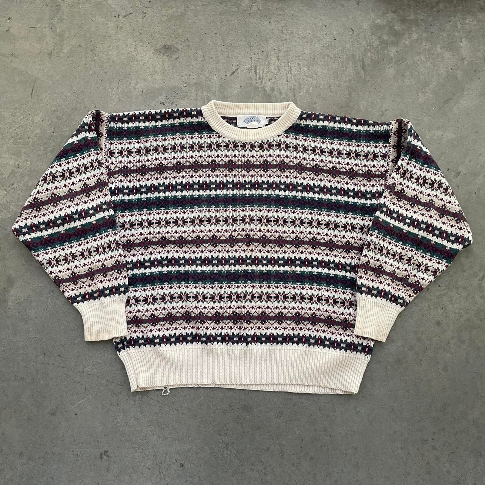 Vintage Vintage Brookcraft Patterned Pullover Knit Sweater Size US L / EU 52-54 / 3 - 1 Thumbnail