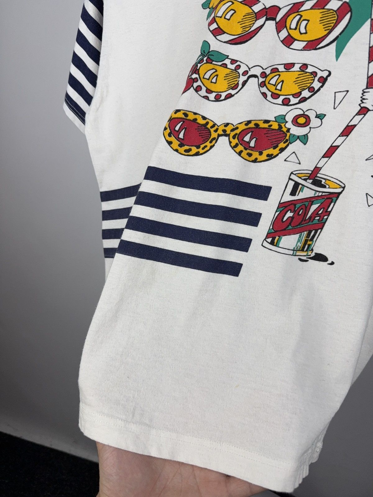 Coca Cola × Vintage Vintage Striped Pop Art Cola Tee 80s Hits Graphic Shirt Size US S / EU 44-46 / 1 - 4 Thumbnail