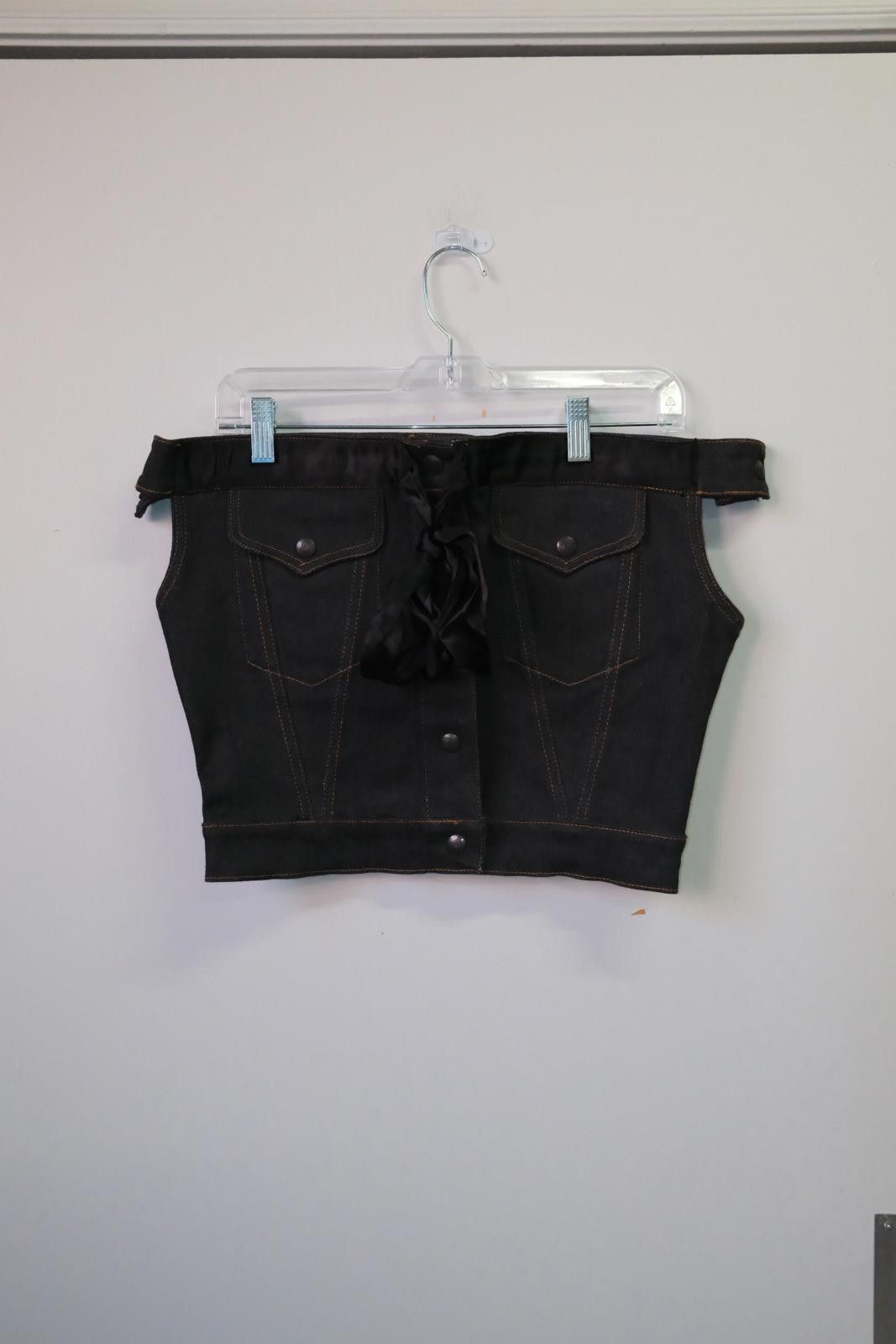 Designer 90's Junior Gaultier Denim Bustier Size M / US 6-8 / IT 42-44 - 1 Thumbnail