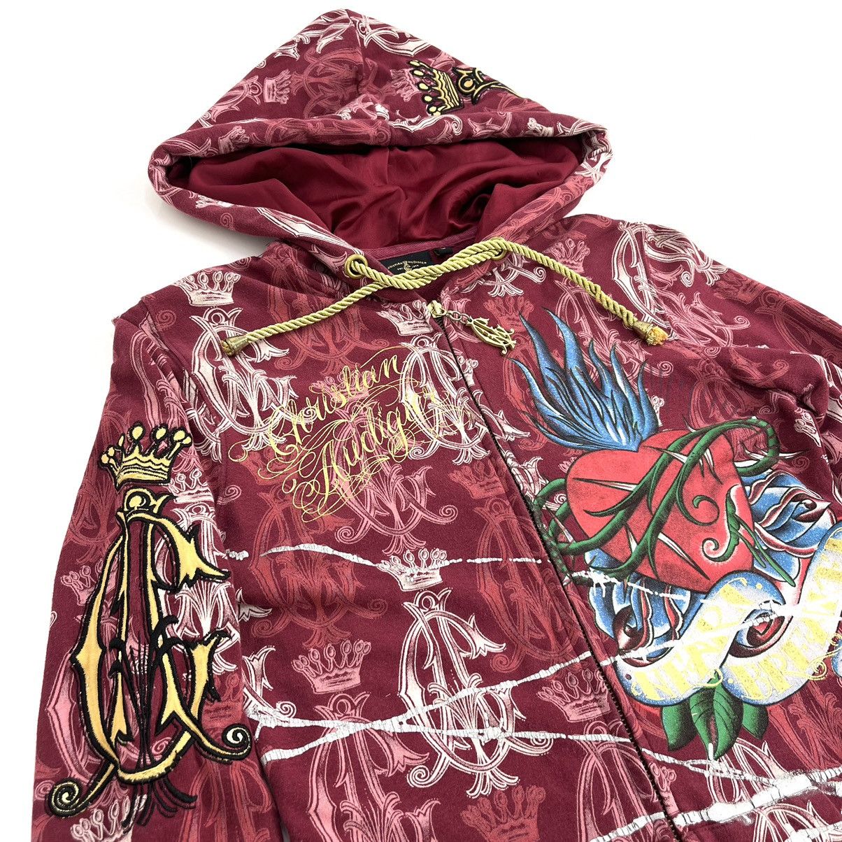 Christian Audigier × Ed Hardy × Vintage Christian Audigier Ed Hardy Full Print Women Zip Hoodie Size S / US 4 / IT 40 - 5 Thumbnail