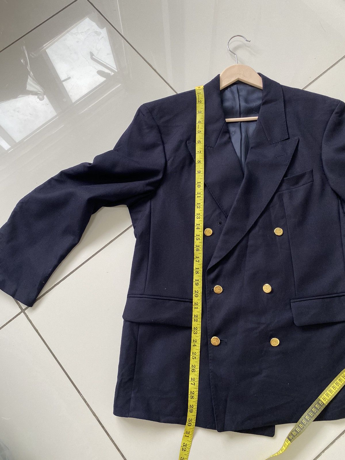 Burberry Burberry Dark Blue Wool Double Breasted Size 50S - 18 Thumbnail
