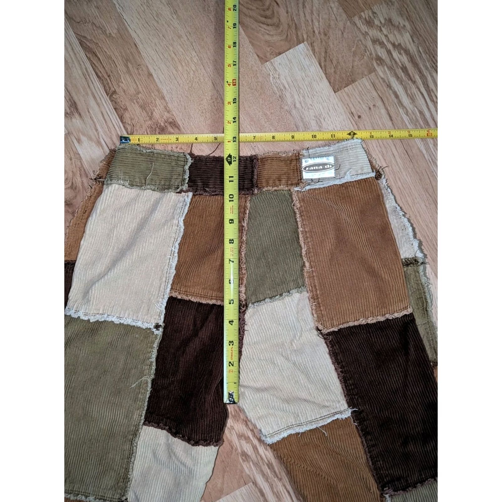 Vintage VINTAGE Zana Di Flared Pants Womens 9 Brown Boho Hippie Festival Disco Patchwork Y2K Size 30" / US 8 / IT 44 - 5 Thumbnail