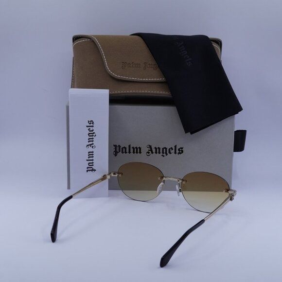 Palm Angels Palm Angels PERI10H CRYSTAL 7622 Sunglasses Gold Oval Frame Size ONE SIZE - 10 Thumbnail