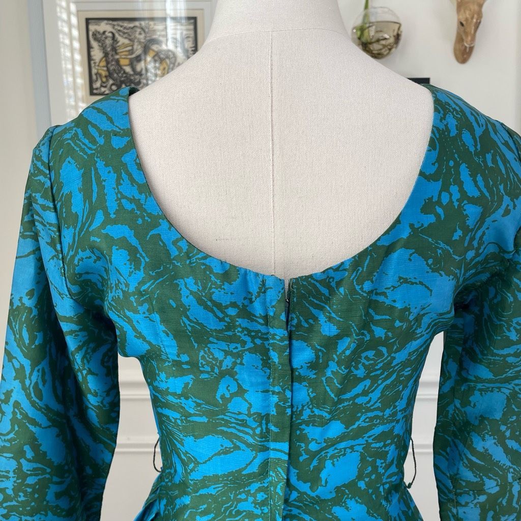 Vintage Vintage 60s Turquoise Green 3/4 Sleeve Fit and Flare Dress 4 S Size S / US 4 / IT 40 - 9 Thumbnail