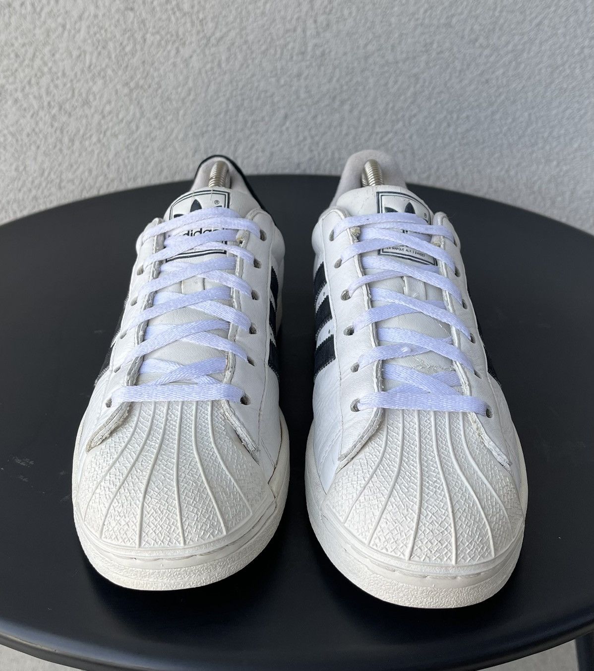 Vintage 😍 Vintage 2002 Adidas Superstar Leather Trainers Shoes White Size US 7 / EU 40 - 3 Thumbnail