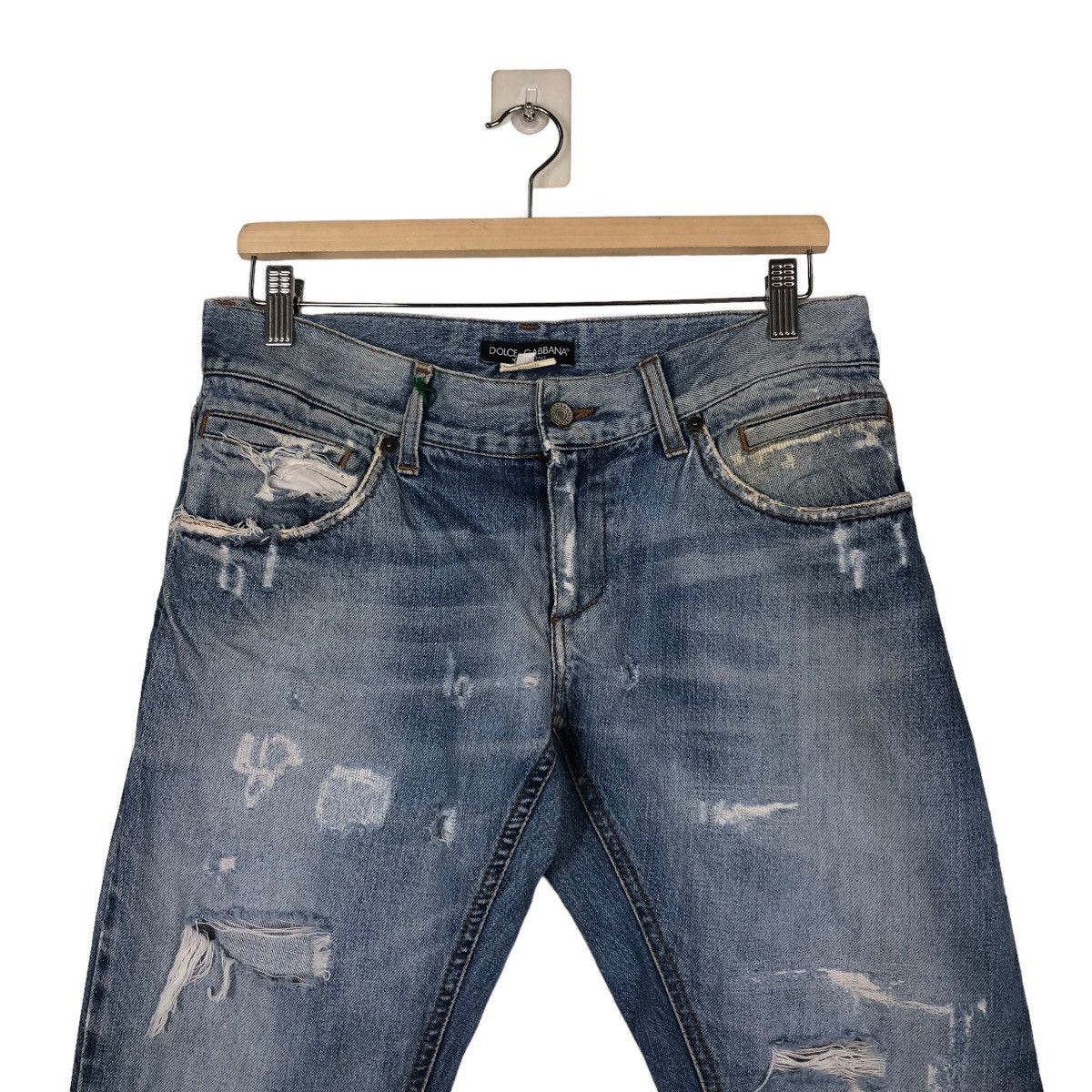 Dolce & Gabbana 🔥Loose Cut Distressed Punk Design Constructed Jeans D&G Size US 34 / EU 50 - 3 Thumbnail