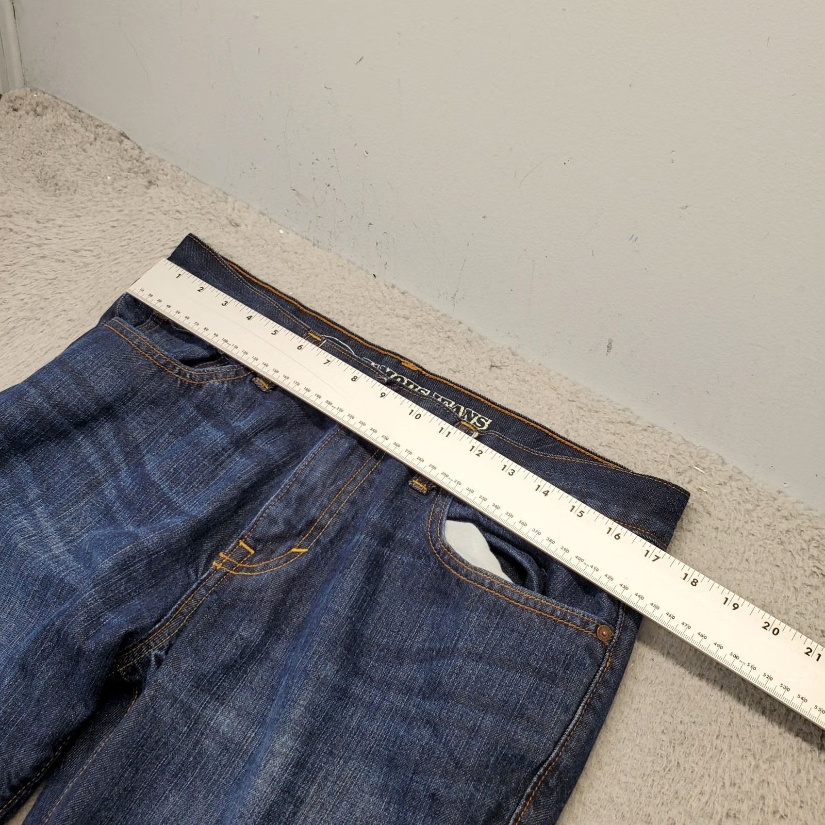 Old Navy Old Navy Famous Jeans Mens 34x32 Navy Denim Cotton Slim Fit Stretch Straight Leg Jeans Size US 34 / EU 50 - 3 Thumbnail