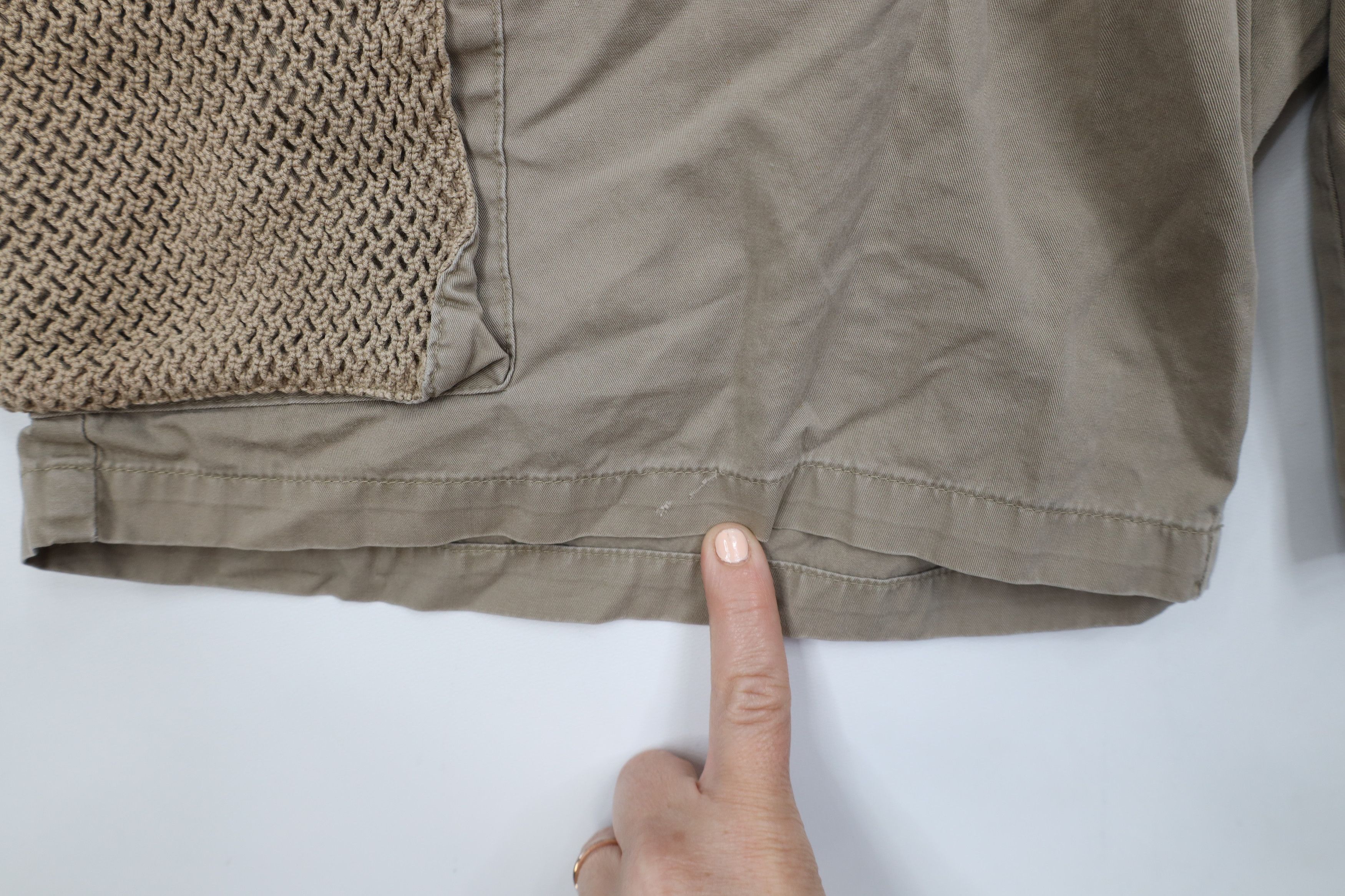 Nautica × Vintage Vintage 90s Nautica Spell Out Belted Mesh Cargo Shorts Beige Size US 34 / EU 50 - 5 Thumbnail