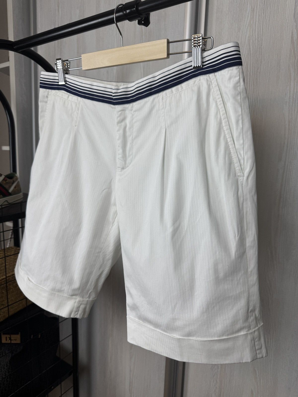 Dolce & Gabbaba white striped cotton luxury shorts size 50