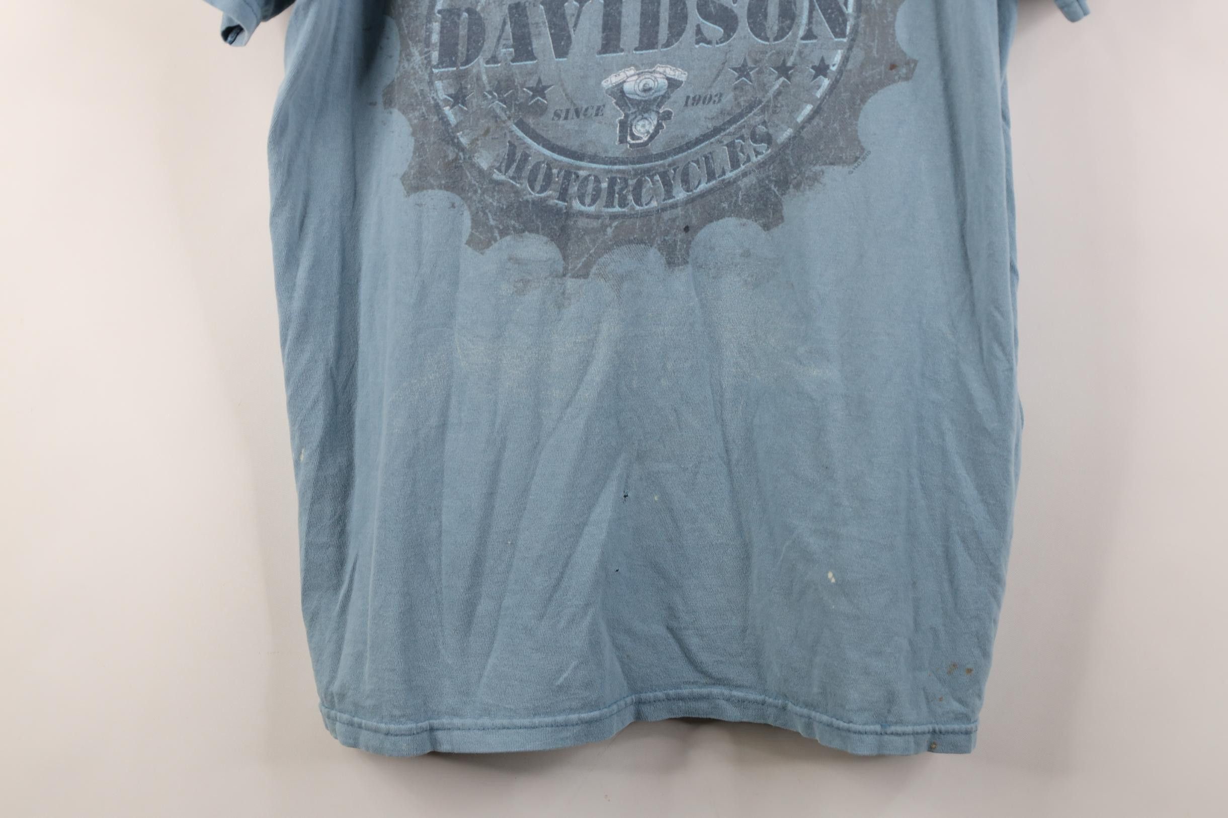 Harley Davidson Vintage Y2K Harley Davidson Eagle Engine Gear T-Shirt Blue Size US L / EU 52-54 / 3 - 3 Thumbnail
