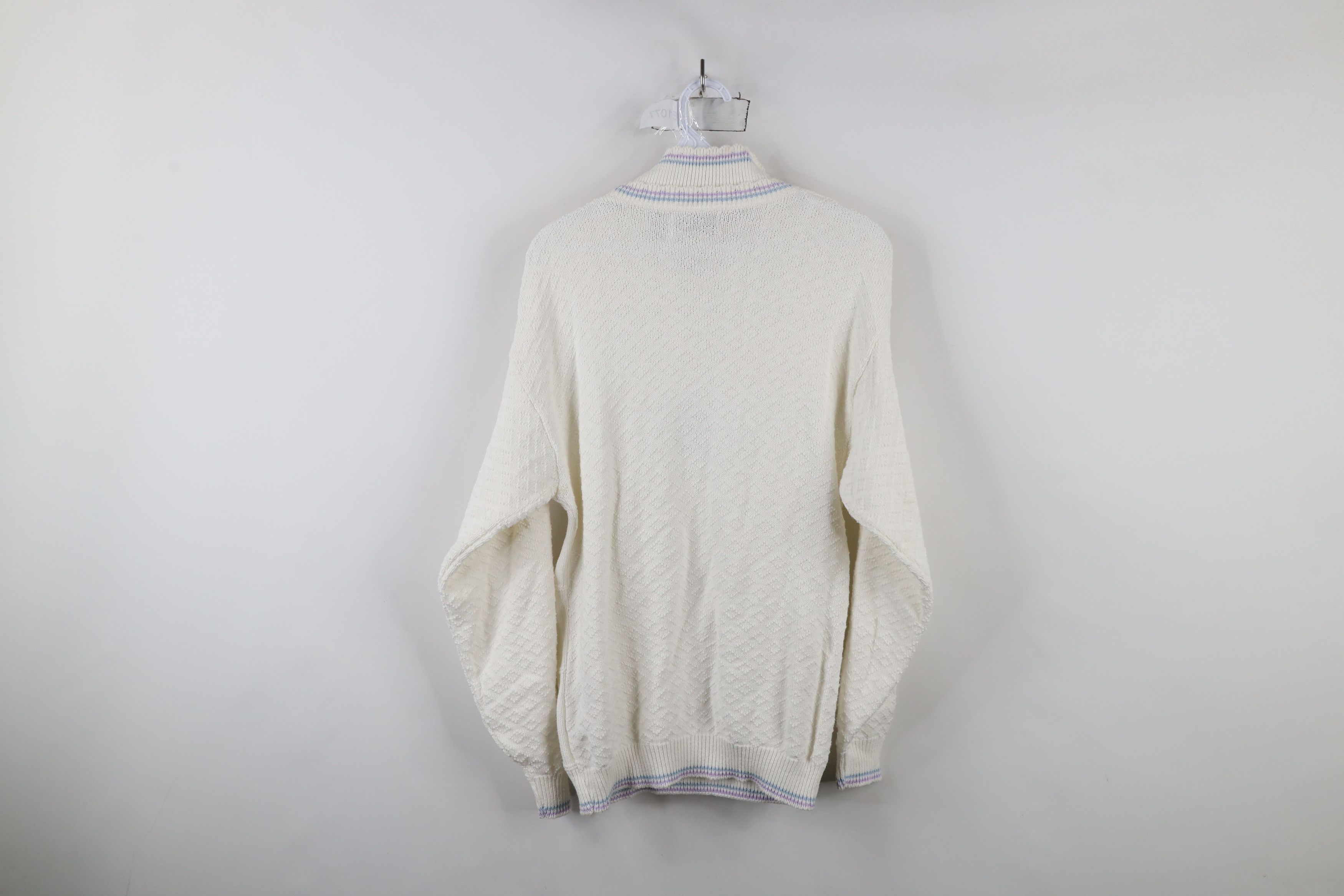 Vintage Vintage 90s Streetwear Flower Knit Collared Sweater USA Size M / US 6-8 / IT 42-44 - 10 Thumbnail