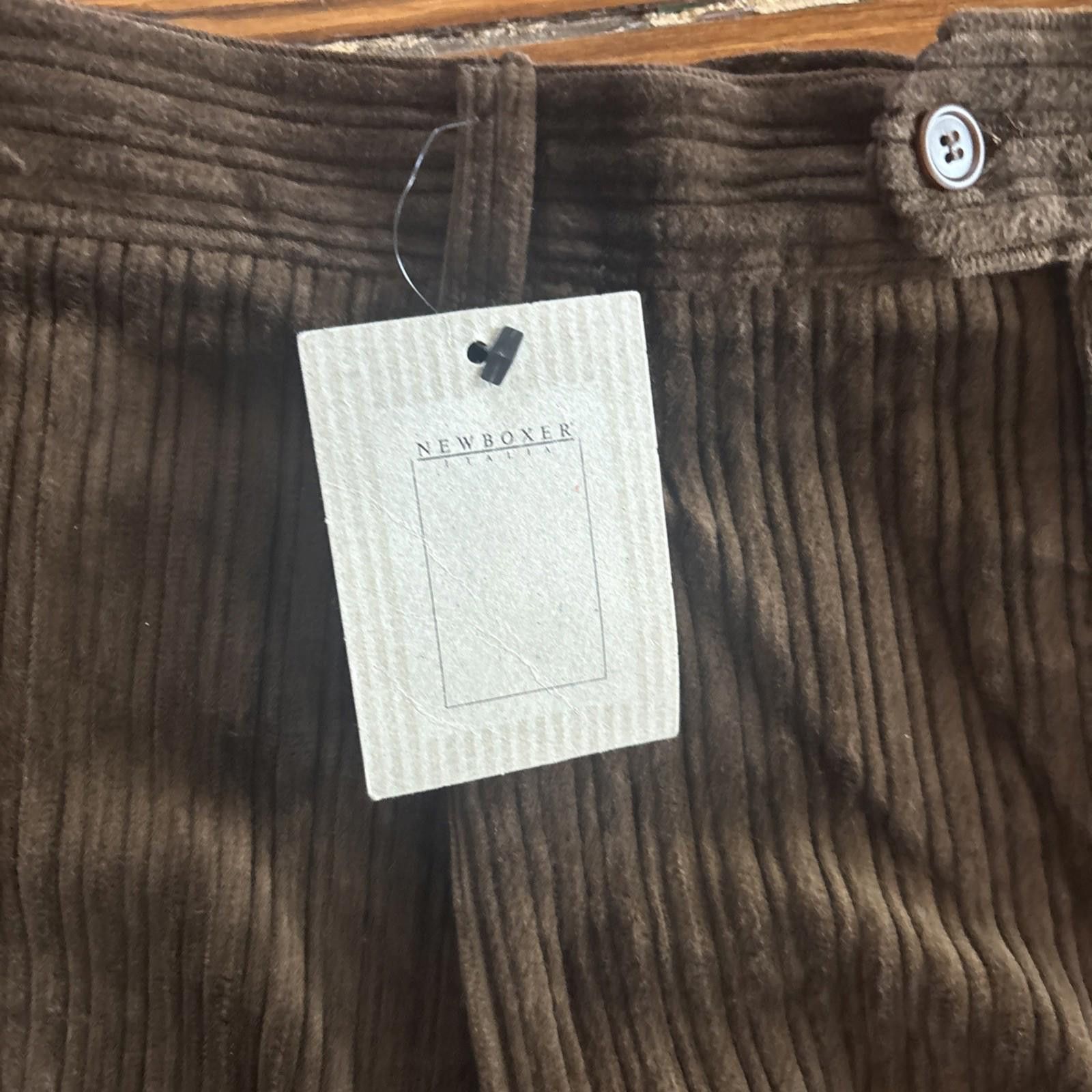 Other Newboxer Italia Brown Corduroy Pants Dead Stock NWT Size 40 Size US 32 / EU 48 - 2 Thumbnail