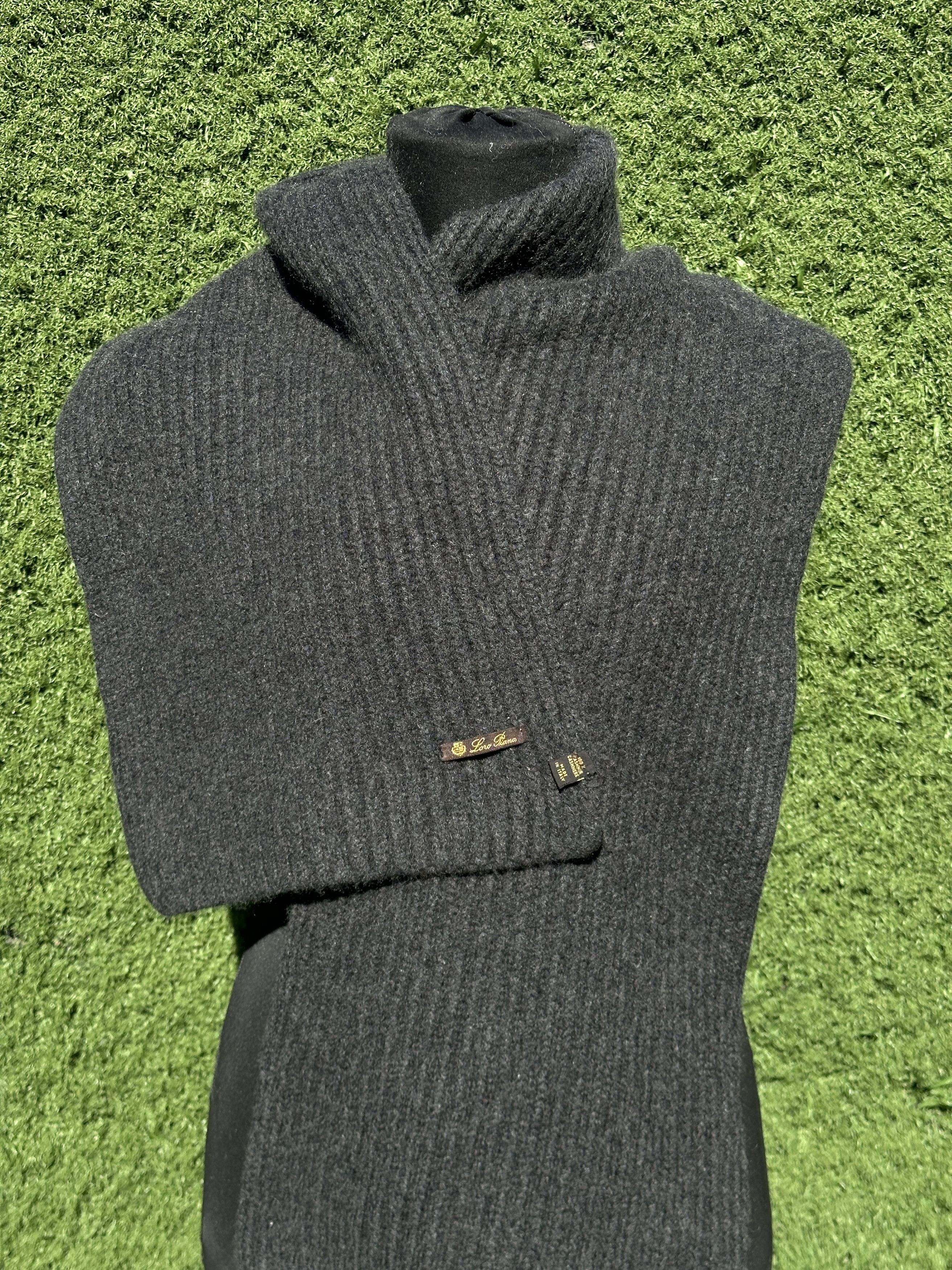 Loro Piana Luxury Loro Piana 100% Cashmere Rib Knit Scarf 140x30 Cm Size ONE SIZE - 6 Thumbnail