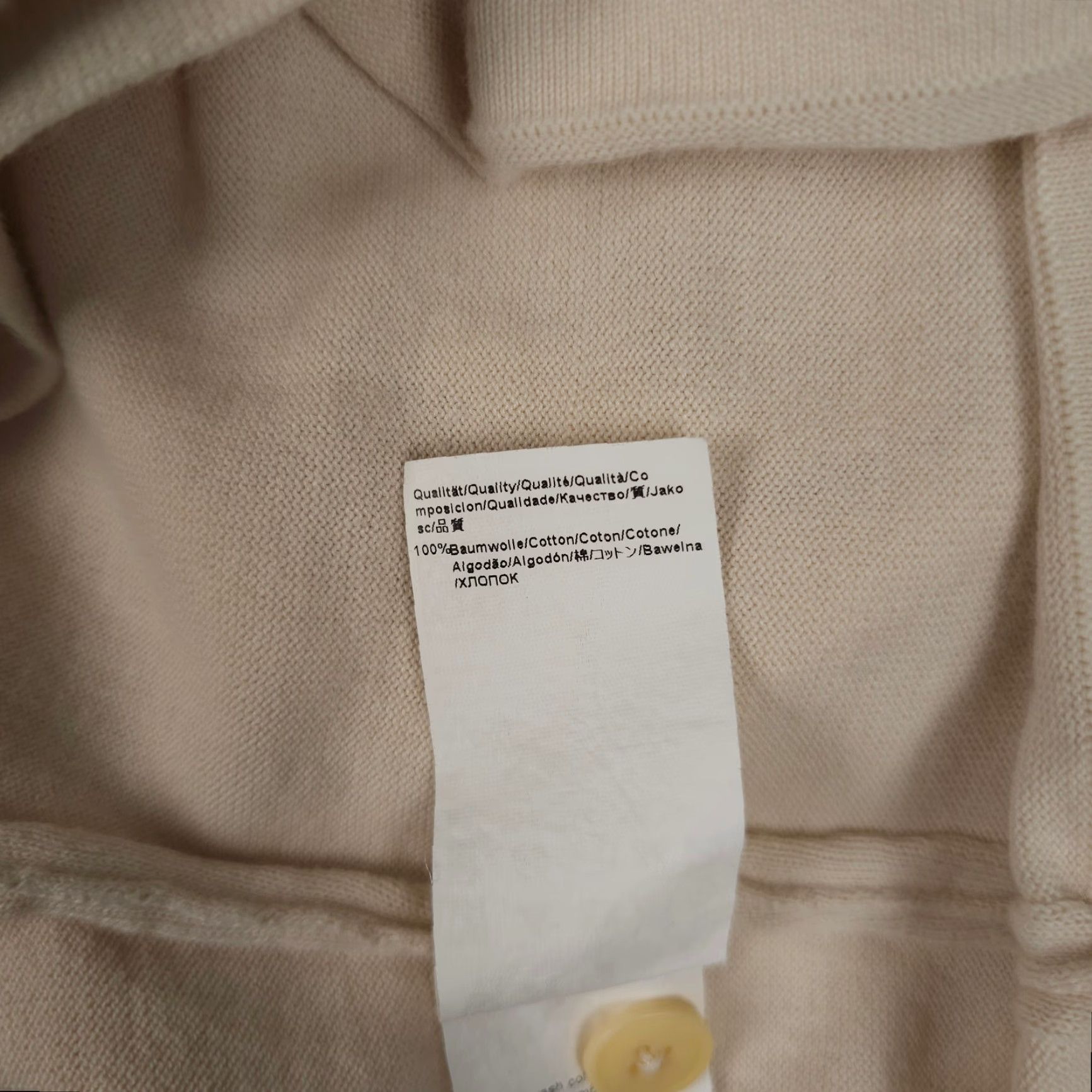 Hugo Boss Boss Orange Sweater Mens L Cream Button V Neck Long Sleeve Cotton Pullover Slim Size US L / EU 52-54 / 3 - 5 Thumbnail