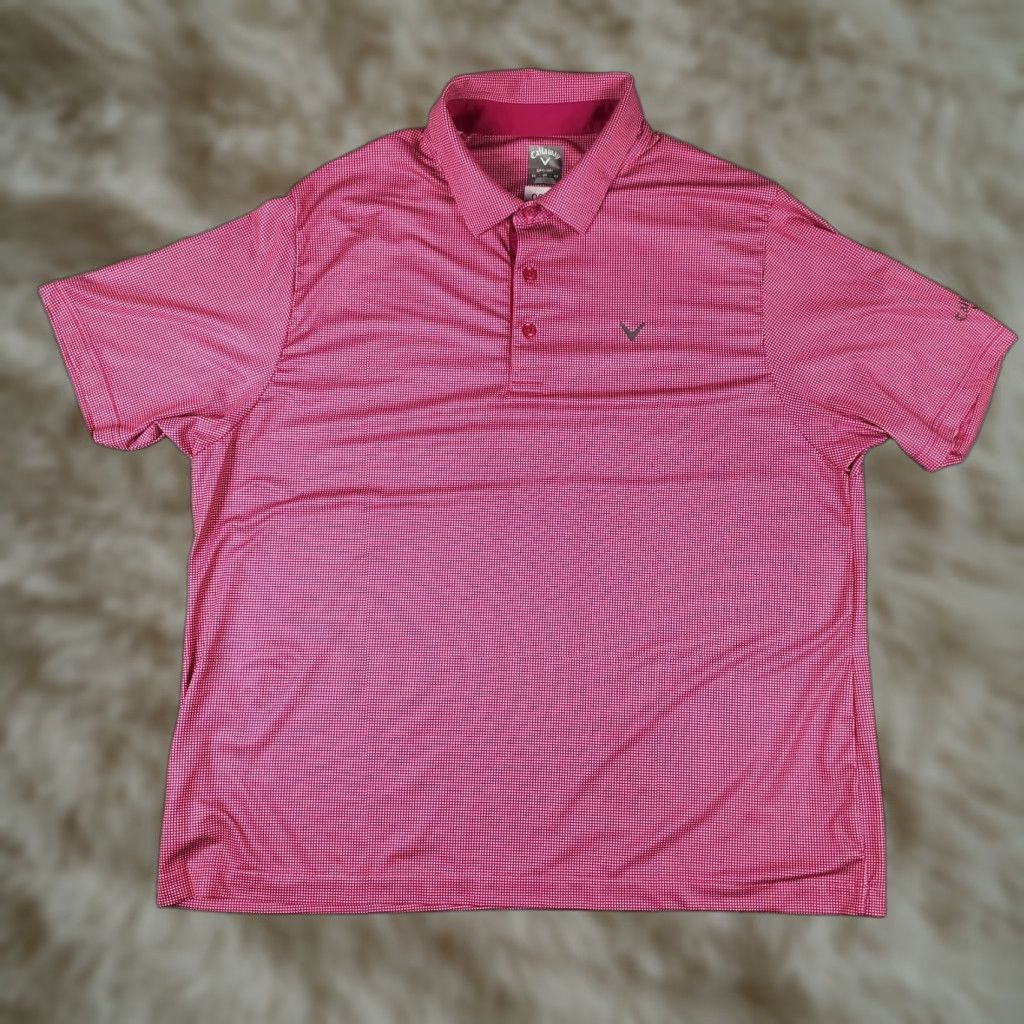 Callaway VINTAGE Callaway Polo Shirt Mens 2X Pink Opti Dri Fit Golf Short Sleeve Size US XXL / EU 58 / 5 - 1 Thumbnail